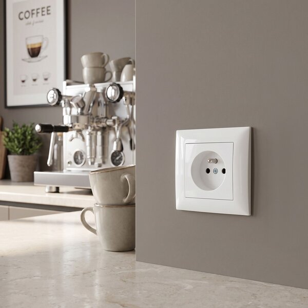 Egyszeres földelt aljzat OSTE JNH001-G White