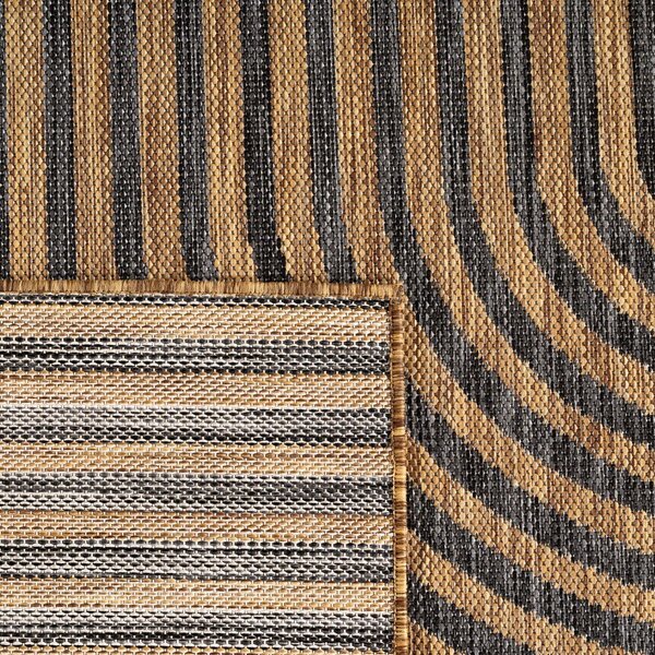 Fekete-barna kültéri-beltéri futószőnyeg 80x250 cm Mira 1453 – Ayyildiz Carpets