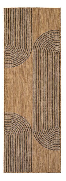 Fekete-barna kültéri-beltéri futószőnyeg 80x250 cm Mira 1453 – Ayyildiz Carpets