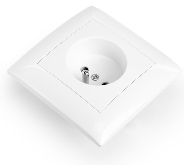 Egyszeres földelt aljzat kerettel OSTE JNH001-G White