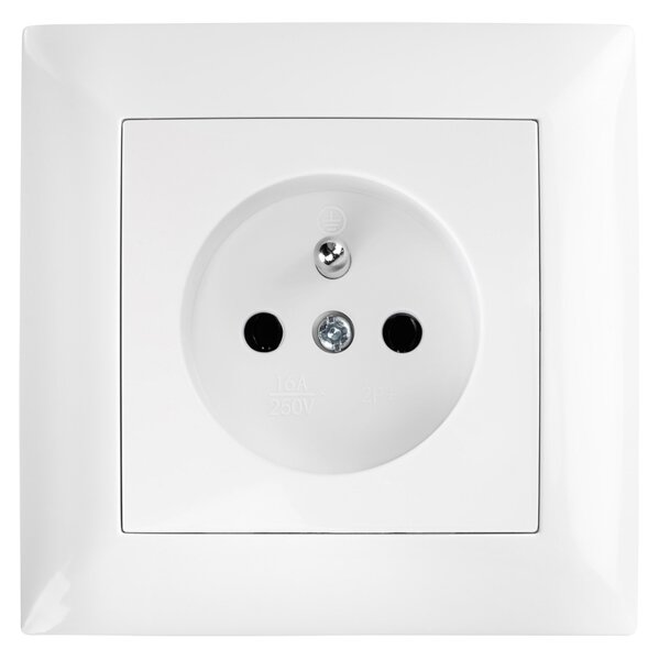 Egyszeres földelt aljzat kerettel OSTE JNH001-G White