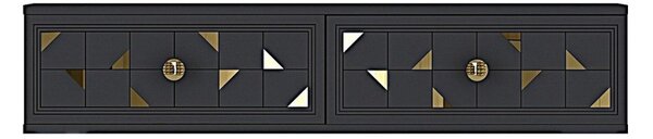 Moka komód, antracit-arany, 120 cm