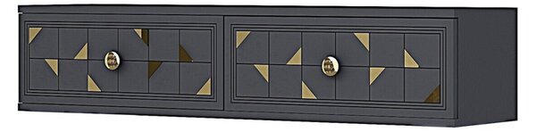 Moka komód, antracit-arany, 120 cm