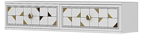 Moka komód, fehér-arany, 120 cm