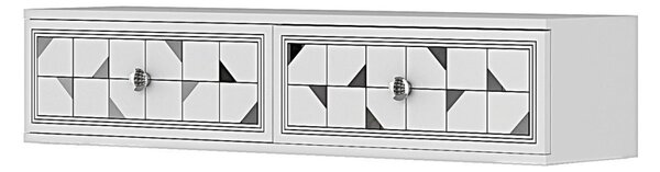 Moka komód, fehér-ezüst, 120 cm