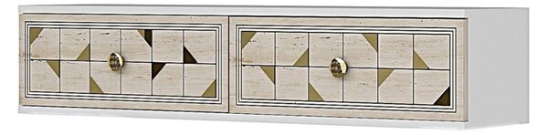 Moka komód, fehér-travertin, 120 cm – TR555CHM1640