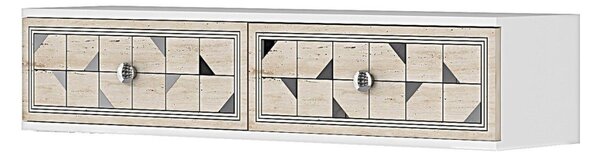 Moka komód, fehér-travertin, 120 cm – TR555CHM1641