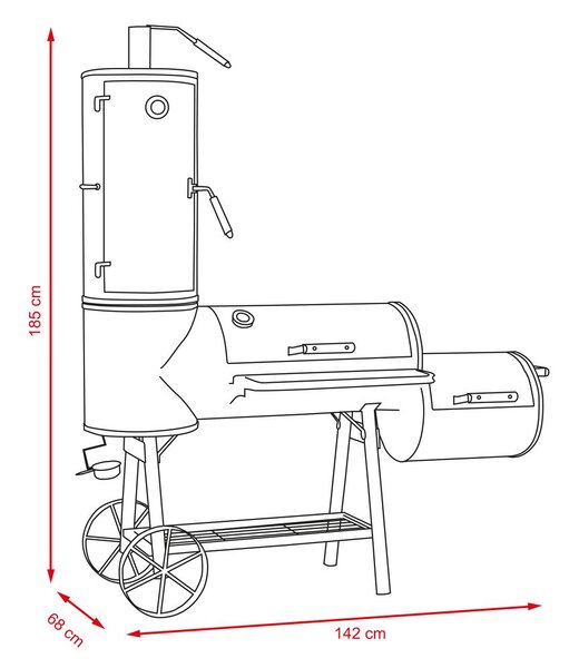 LOKOMOTIVA AVENBERG BBQ MASTER Kerti grill füstölővel