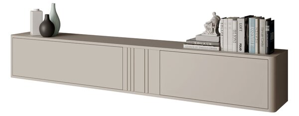 TV-állvány Oratio I, Közepes sűrűségű farostlemez, Laminált forgácslap, 30x190x31cm, Kasmír, Fekete