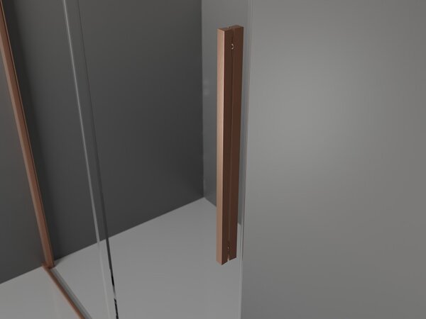 Mexen Velar, nyitható tolóajtó 130x200 cm, 8mm átlátszó üveg, rézmatt, 871-130-000-01-65