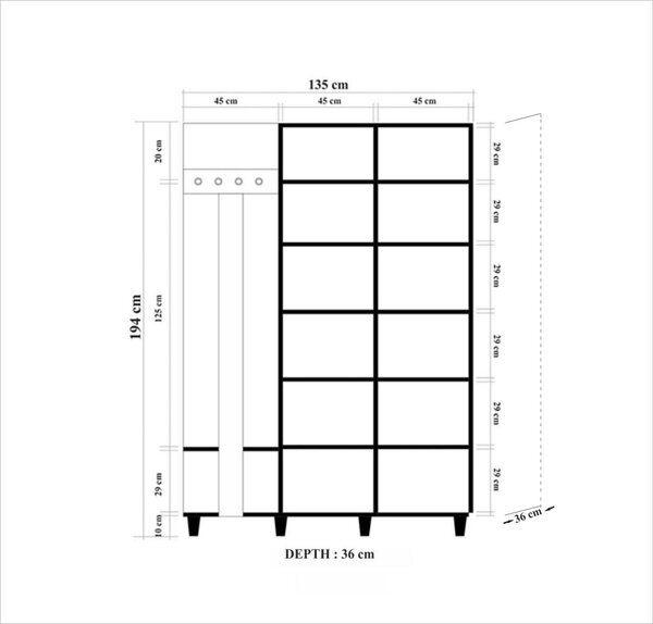 Előszoba fal Gardin 727 (sonoma). Akció -29%