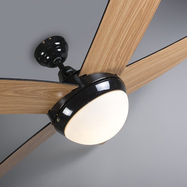 Mennyezeti ventilátor fekete fa mintával 132 cm távirányítóval - Cool