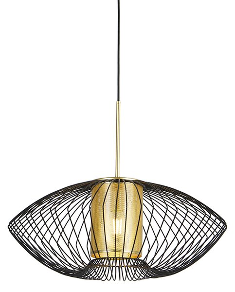 Design függőlámpa arany, 60 cm-es fekete színnel - Dobrado