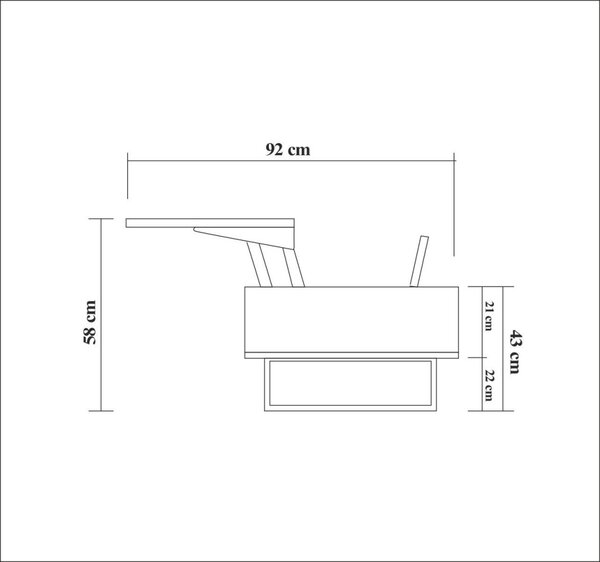 Est dohányzóasztal, 120 cm