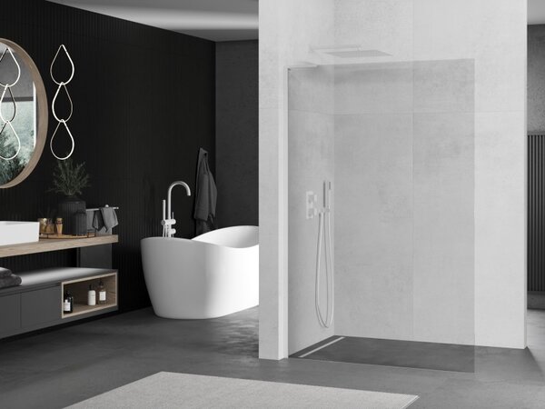 Mexen Kioto L, Walk-In zuhany paraván 60 x 200 cm, 8 mm átlátszó üveg, fehér profil, 800-060-103-20-00