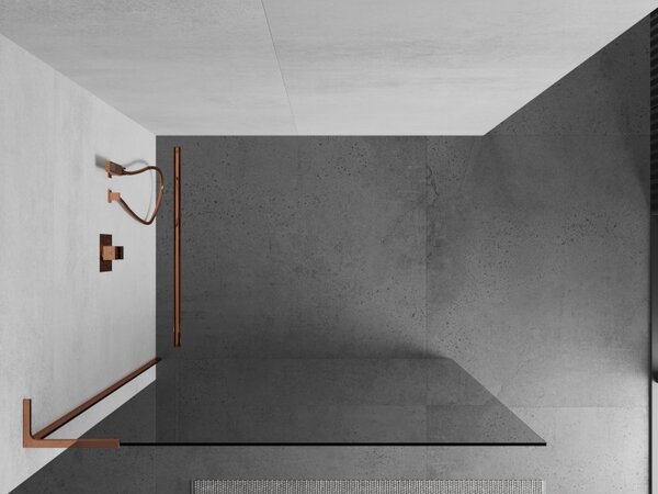 Mexen Kioto L, Walk-In zuhany paraván 65 x 200 cm, 8mm átlátszó üveg, rózsa arany profil, 800-065-103-60-00