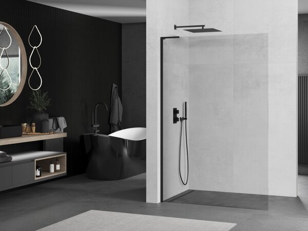 Mexen Kioto L, Walk-In zuhany paraván 60 x 200 cm, 8 mm átlátszó üveg, fekete profil, 800-060-103-70-00