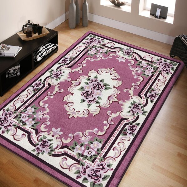 Gyönyörű rózsaszín szőnyeg virágmintával Szélesség: 80 cm | Hossz: 150 cm
