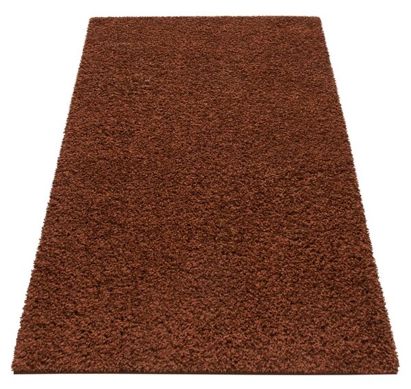 Stílusos sötétbarna szőnyeg magasabb szőrrel Szélesség: 60 cm | Hossz: 100 cm