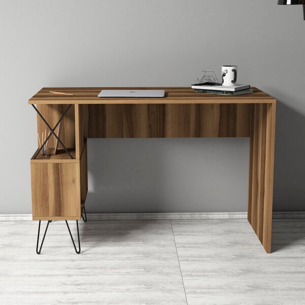 PC asztal Elegance (dió + fekete)