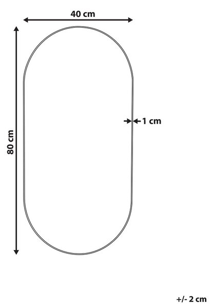 Falitükör ALFORTVILLE 40 cm 80 cm Ezüst