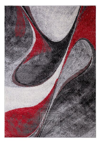 Dizájner vörös szőnyeg absztrakt mintával Szélesség: 60 cm | Hossz: 100 cm