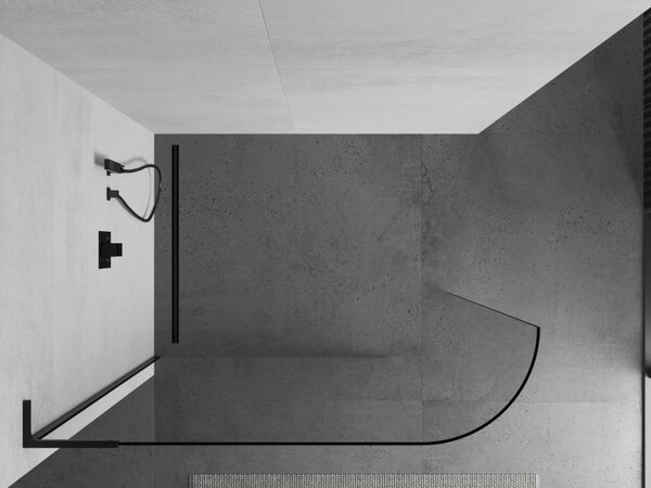 Mexen Kioto L, Walk-In zuhany paraván 120 x 200 cm, 8 mm átlátszó üveg, fekete profil, 800-120-103-70-06