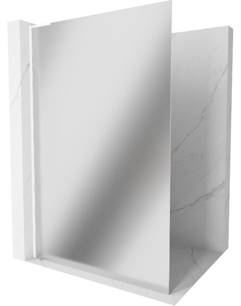 Mexen Kioto L, Walk-In zuhany paraván 70 x 200 cm, 8 mm tükörmintás üveg, fehér profil, 800-070-103-20-50