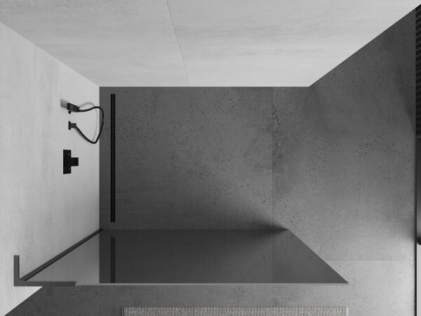 Mexen Kioto L, Walk-In zuhanyparaván 70 x 200 cm, 8 mm-es tükörmintás üveg, grafit profil, 800-070-103-95-50