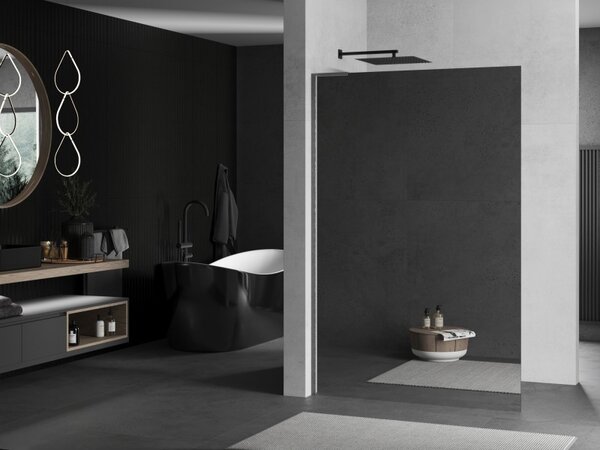 Mexen Kioto L, Walk-In zuhanyparaván 70 x 200 cm, 8 mm-es tükörmintás üveg, grafit profil, 800-070-103-95-50