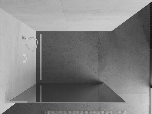 Mexen Kioto L, Walk-In zuhany paraván 70 x 200 cm, 8 mm tükörmintás üveg, fehér profil, 800-070-103-20-50