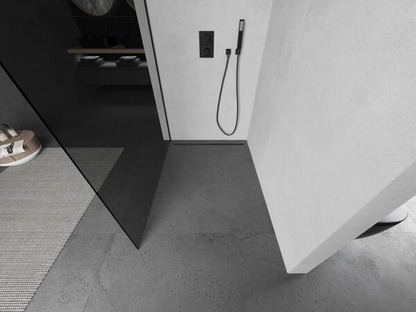 Mexen Kioto L, Walk-In zuhany paraván 70 x 200 cm, 8mm szürke üveg, fekete profil, 800-070-103-70-40