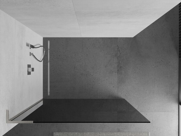 Mexen Kioto L, Walk-In zuhany paraván 70 x 200 cm, 8mm szürke üveg, csiszolt acél profil, 800-070-103-97-40