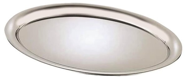 Tálca, rozsdamentes, ovális, 29x22,5 cm, matt inox (KHKE685)