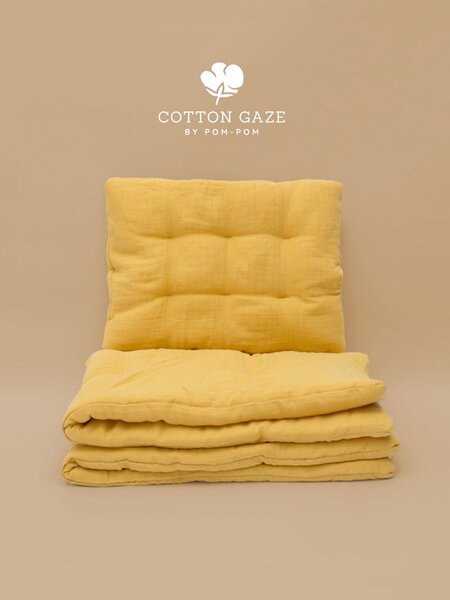 Luxury Cotton gaze babaágynemű szett 70x95 - mustár