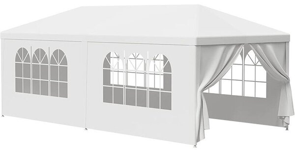 Pepita kerti XL Pavilon party sátor 6 levehető oldalfallal 3x6m - fehér