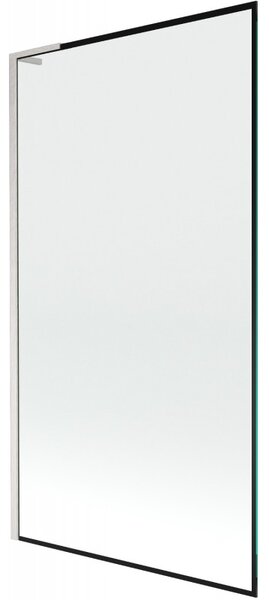 Mexen Next L, 1 szárnyú kádparaván 100 x 150 cm, 6mm átlátszó üveg-fekete mintás, 6mm átlátszó üveg, csiszolt acél profil, 895-100-000-03-70-97
