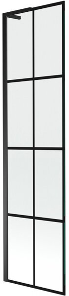 Mexen Next L, 1 szárnyú kádparaván 50 x 150 cm, 6mm átlátszó üveg-fekete mintás, fekete profil, 895-050-000-03-77-70