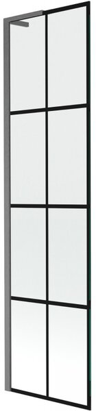 Mexen Next L, 1 szárnyas kádparaván 50 x 150 cm, 6mm átlátszó üveg-fekete mintás, grafit profil, 895-050-000-03-77-66