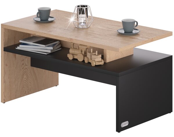 Casaria® Sacramento dohányzóasztal 92x50x47 cm - natúr/antracit