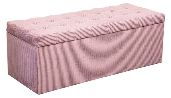 Ülőkés velúr tároló puff, púder rózsaszín 130 cm - MADISON - MADISON