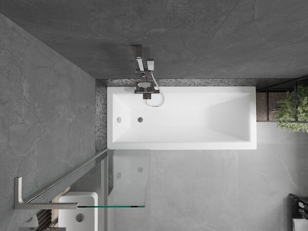 Mexen Next L, 1 szárnyú kádparaván 50 x 150 cm, átlátszó, 6 mm átlátszó üveg, csiszolt acél profil, 895-050-000-03-00-97