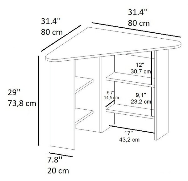 PC asztal Cevendish (antracit)