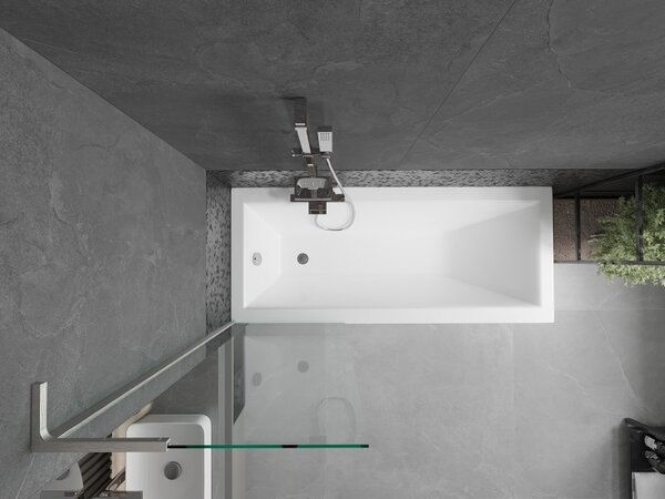 Mexen Next L, 1 szárnyú kádparaván 60 x 150 cm, átlátszó, 6 mm átlátszó üveg, csiszolt acél profil, 895-060-000-03-00-97