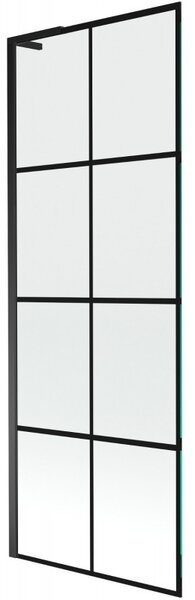 Mexen Next L, 1 szárnyas kádparaván 70 x 150 cm, 6mm átlátszó üveg-fekete mintás, fekete profil, 895-070-000-03-77-70