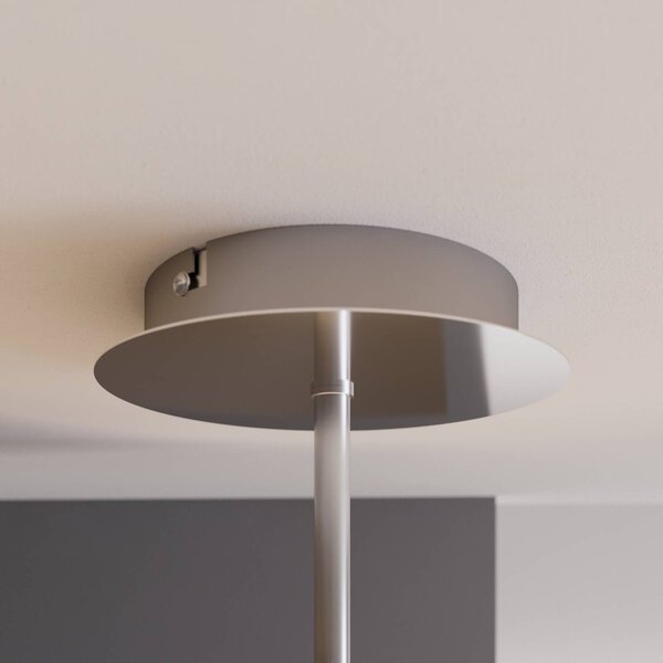 Lindby LED mennyezeti világítás Gunda, fehér, üveg, Ø 48 cm, dimmelhető, dimmelhető, Fehér / opál, Nappali / Étkező, Üveg, Modern