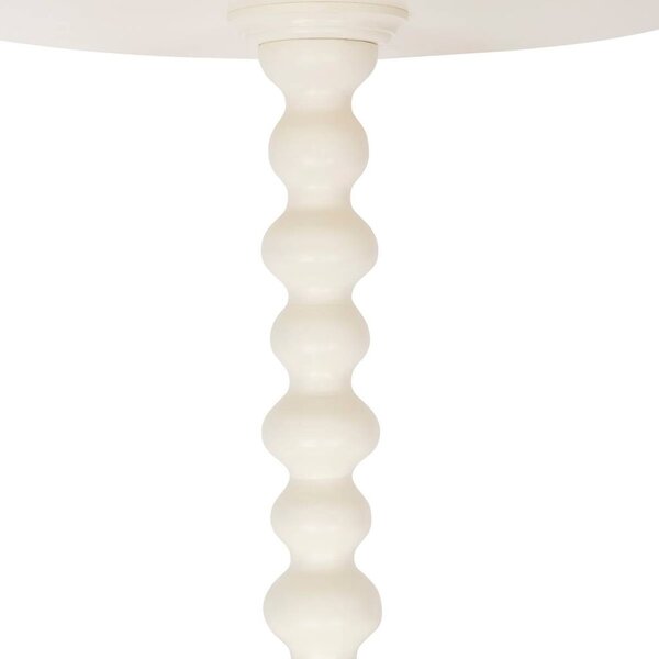 Kisasztal kerek fa, 50x38 cm, fehér – BAROKO