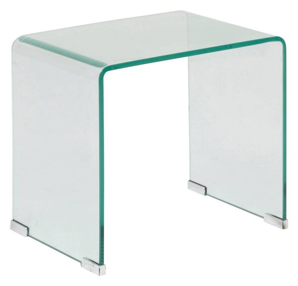 Dohányzóasztal 2 db-os szett, egymásba rakható, üveg, 51/46 cm, átlátszó – CASSINE