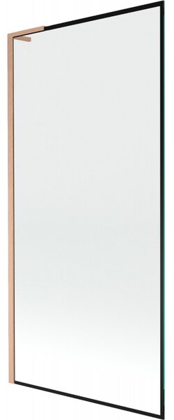 Mexen Next L, 1 szárnyas kádparaván 90 x 150 cm, 6mm átlátszó üveg-fekete mintás, rézprofil, 895-090-000-03-70-65