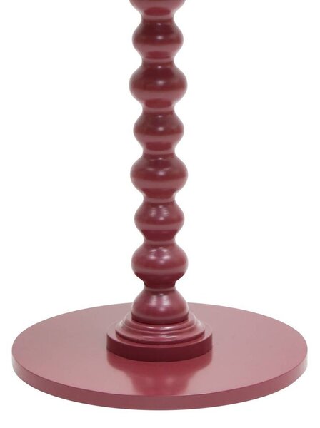 Kisasztal kerek fa, 50x38 cm, gránátvörös – BAROKO